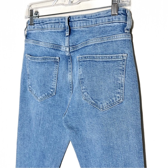 Free People Fringe Hem High Rise Cropped Straight Leg Girlfriend Jeans - Picture 6 of 12